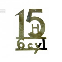 Letras 15 6cyl en inox - Con H