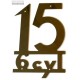 Letras 15 6cyl en inox - Sin H